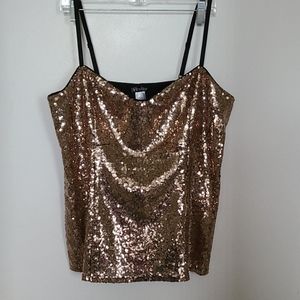 2XL Rose Gold sequin tank top new without tags